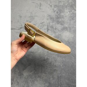 Slingback Nude Leather Ballet Flats Office Siren Work Clean Girl Capsule 5.5
